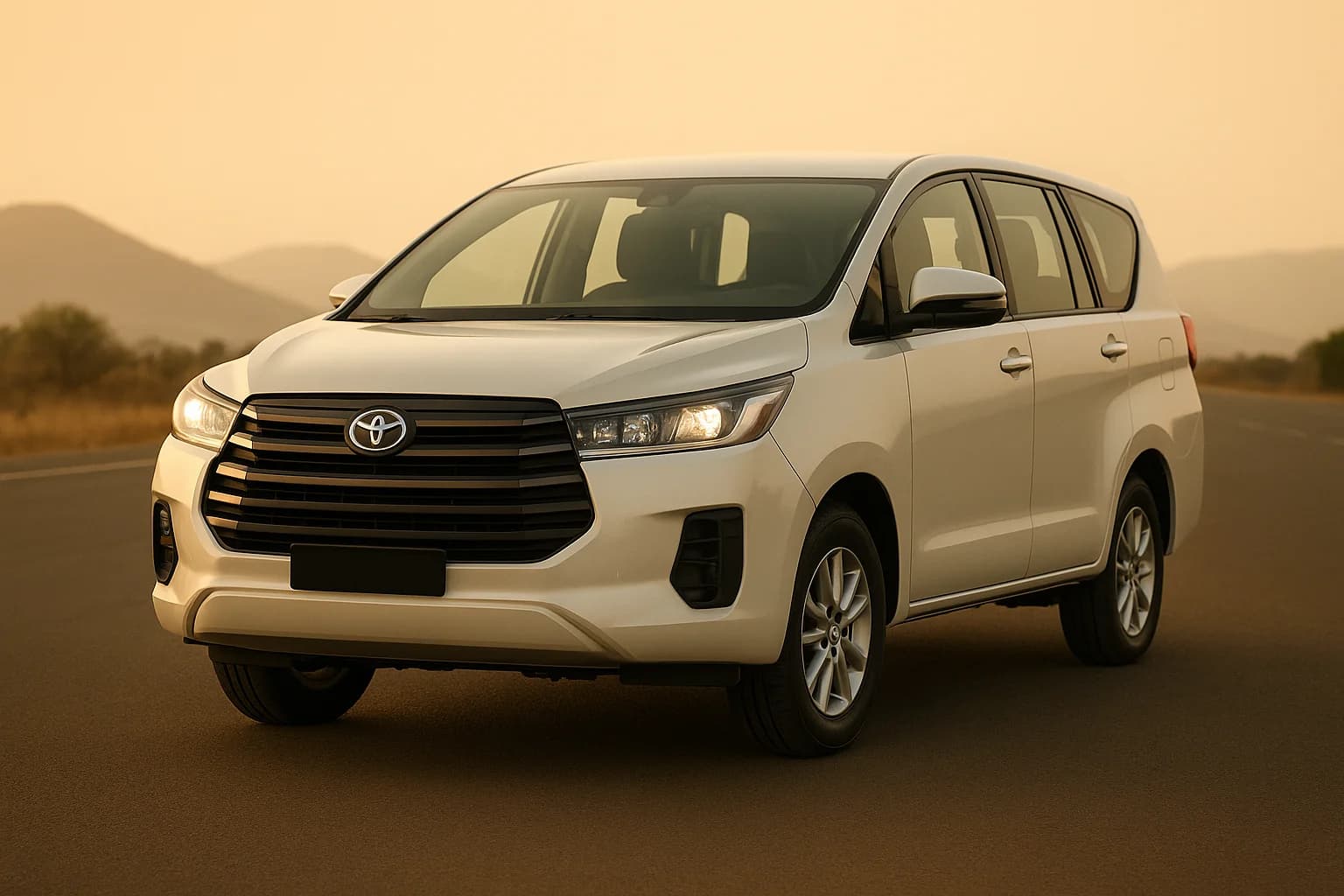 MUV (Ertiga-class, silver, three-quarter)