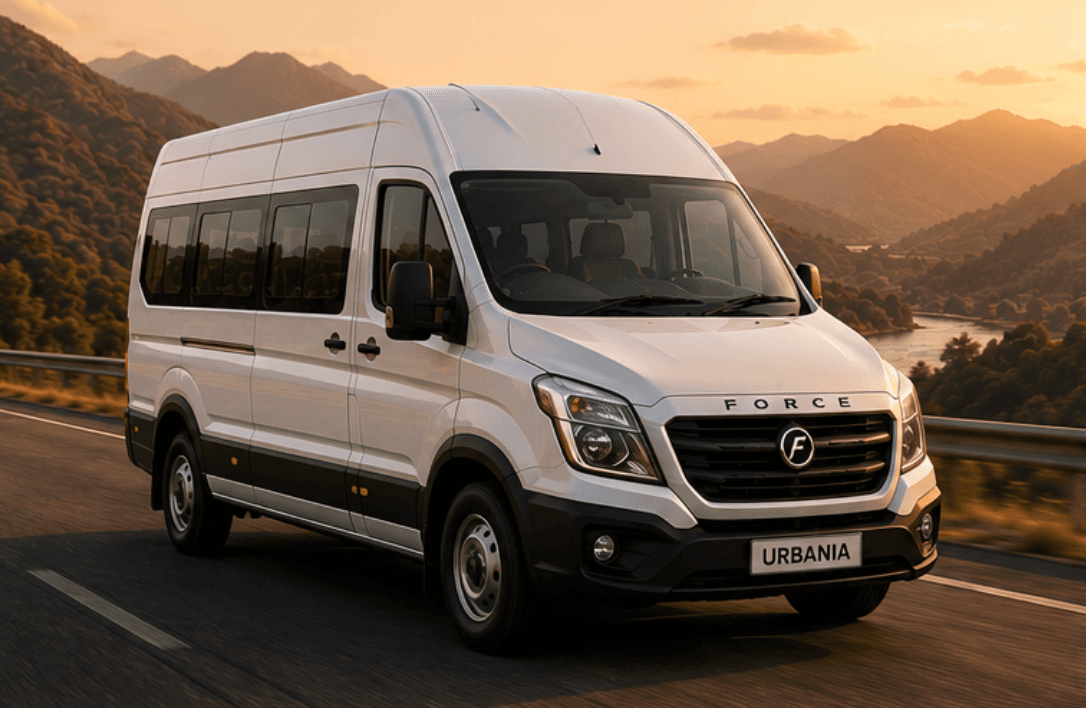 Force Urbania luxury van (dark, three-quarter front)